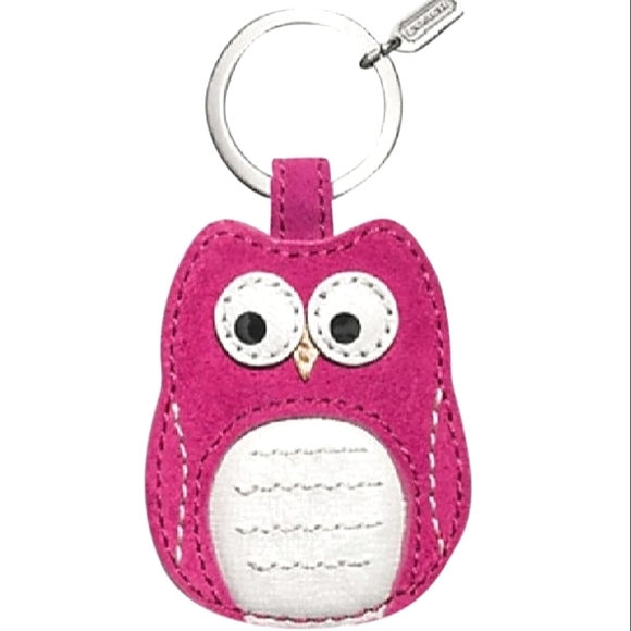 ☆L@@K☆Rare~NWT~Large Genuine Leather 🦉 OWL Keychain/Fob/Keyfob Collectible - Picture 7 of 14